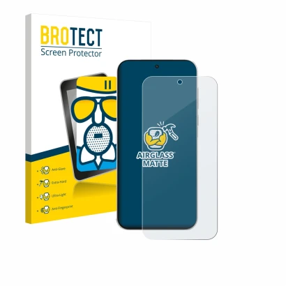 Vorderseite einer Produktverpackung mit dem Markenlogo BROTECT. Daneben ist das Gerät OnePlus Turbo 6V mit dem zugehörigen Dis