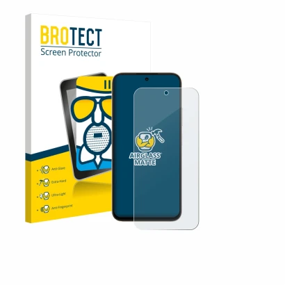 Vorderseite einer Produktverpackung mit dem Markenlogo BROTECT. Daneben ist das Gerät Oppo A6t Pro mit dem zugehörigen Display