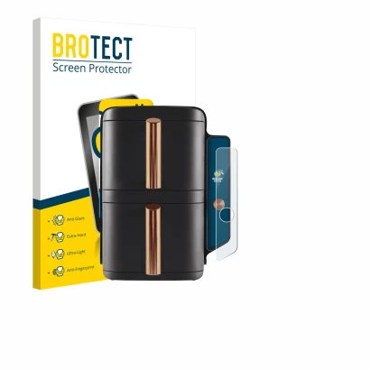 Vorderseite einer Produktverpackung mit dem Markenlogo BROTECT. Daneben ist das Gerät Ninja Double Stack XL sl400eu mit dem zu