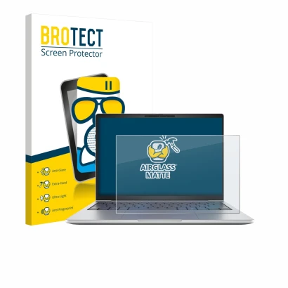 Vorderseite einer Produktverpackung mit dem Markenlogo BROTECT. Daneben ist das Gerät HP EliteBook 8 G1i 13