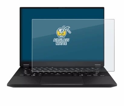 Abbildung des Geräts ASUS TUF Gaming A14 mit einer Vielzahl des Displayschutzes.