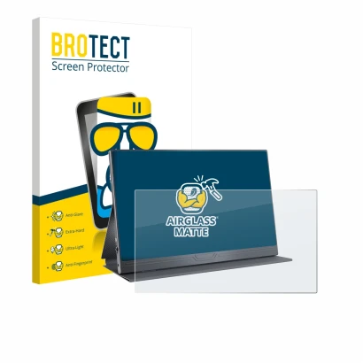 Vorderseite einer Produktverpackung mit dem Markenlogo BROTECT. Daneben ist das Gerät CUIUIC GS156B2 mit dem zugehörigen Displ