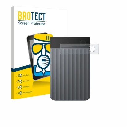 Vorderseite einer Produktverpackung mit dem Markenlogo BROTECT. Daneben ist das Gerät PLAUD Note Pro mit dem zugehörigen Displ