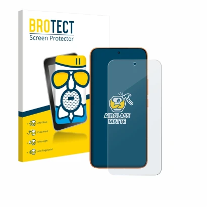 Vorderseite einer Produktverpackung mit dem Markenlogo BROTECT. Daneben ist das Gerät Xiaomi Redmi Turbo 5 Max mit dem zugehör