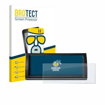 Vorderseite einer Produktverpackung mit dem Markenlogo BROTECT. Daneben ist das Gerät Xtrons PX1453BLHGS 10.25" mit dem zugehö