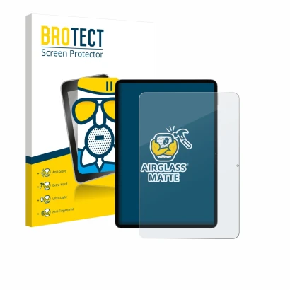 Vorderseite einer Produktverpackung mit dem Markenlogo BROTECT. Daneben ist das Gerät Xiaomi Pad 8 mit dem zugehörigen Display