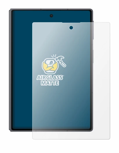 Abbildung des Geräts Samsung Galaxy Z Fold 8 mit einer Vielzahl des Displayschutzes.