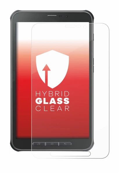 Abbildung des Geräts Samsung Galaxy Tab Active SM-T365 mit einer Vielzahl des Displayschutzes.