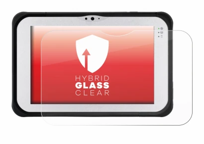 Abbildung des Geräts Panasonic Toughpad FZ-M1 mit einer Vielzahl des Displayschutzes.