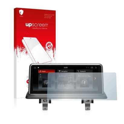 Vorderseite einer Produktverpackung mit dem Markenlogo upscreen. Daneben ist das Gerät BMW 1 E88 2004-2013 VioVox 8251 10.25" 