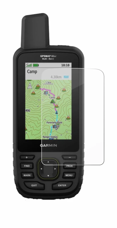 Abbildung des Geräts Garmin GPSMAP 66sr mit einer Vielzahl des Displayschutzes.