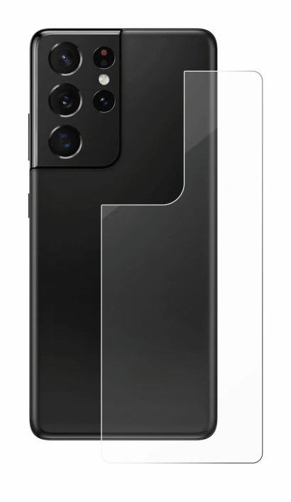 Abbildung des Geräts Samsung Galaxy S21 Ultra 5G (Rückseite) mit einer Vielzahl des Displayschutzes.