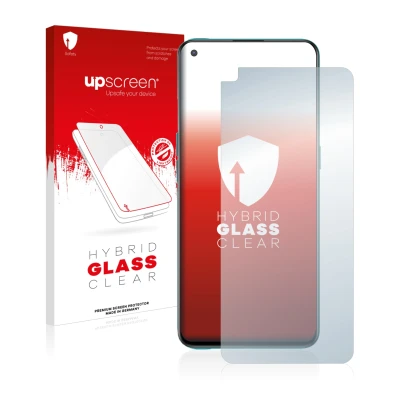 Vorderseite einer Produktverpackung mit dem Markenlogo upscreen. Daneben ist das Gerät OnePlus Nord CE 5G mit dem zugehörigen