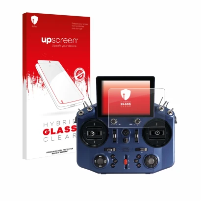 Vorderseite einer Produktverpackung mit dem Markenlogo upscreen. Daneben ist das Gerät FrSky Tandem X20S mit dem zugehörigen D