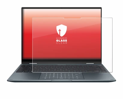 Abbildung des Geräts ASUS ZenBook 14 Flip OLED mit einer Vielzahl des Displayschutzes.