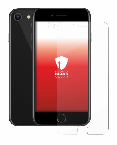 Abbildung des Geräts Apple iPhone SE 2 2020 (Display+Kamera) mit einer Vielzahl des Displayschutzes.