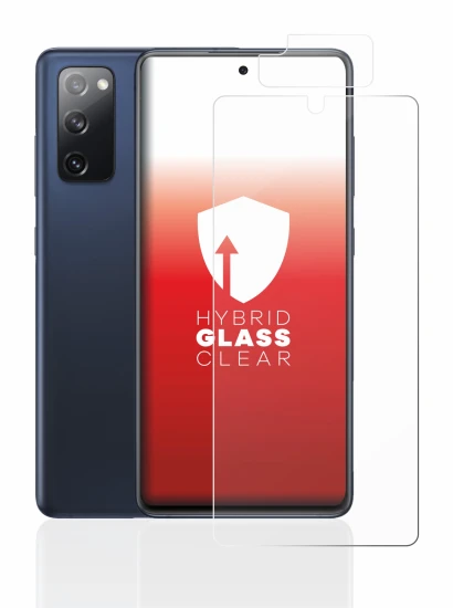 Abbildung des Geräts Samsung Galaxy S20 FE (Display+Kamera) mit einer Vielzahl des Displayschutzes.