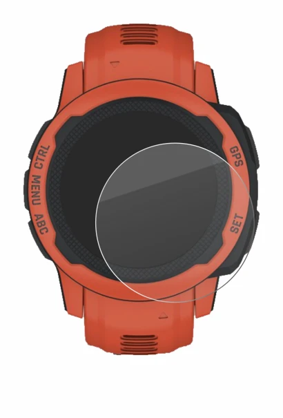 Abbildung des Geräts Garmin Instinct 2S mit einer Vielzahl des Displayschutzes.