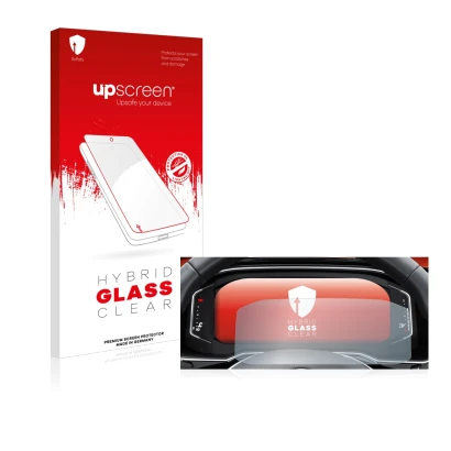 Vorderseite einer Produktverpackung mit dem Markenlogo upscreen. Daneben ist das Gerät Volkswagen Tiguan 2021 Digital Cockpit