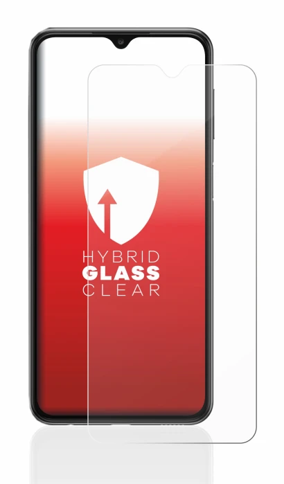 Abbildung des Geräts Samsung Galaxy A23 5G mit einer Vielzahl des Displayschutzes.