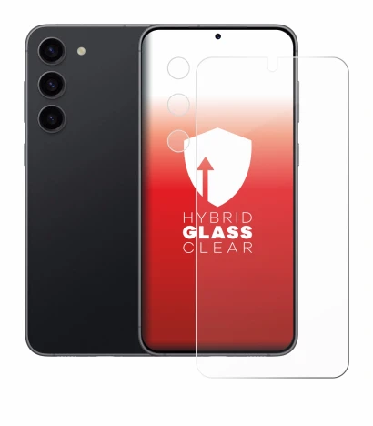 Abbildung des Geräts Samsung Galaxy S23 (Display+Kamera) mit einer Vielzahl des Displayschutzes.