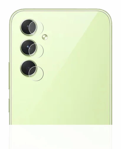 Abbildung des Geräts Samsung Galaxy A54 5G (NUR Kameraschutz) mit einer Vielzahl des Displayschutzes.