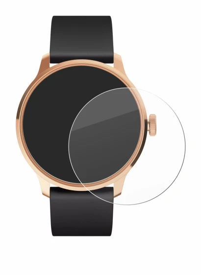 Abbildung des Geräts Withings ScanWatch Light mit einer Vielzahl des Displayschutzes.
