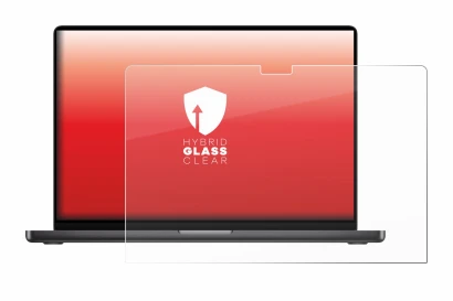 Abbildung des Geräts Apple MacBook Pro 16" M3 2023 mit einer Vielzahl des Displayschutzes.