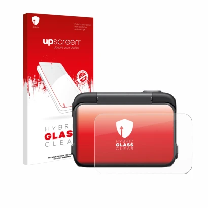 Vorderseite einer Produktverpackung mit dem Markenlogo upscreen. Daneben ist das Gerät Insta360 Ace Pro mit dem zugehörigen Di