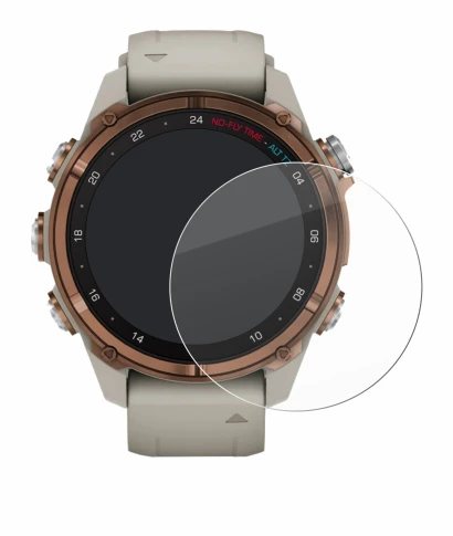 Abbildung des Geräts Garmin Descent Mk3 (43 mm) mit einer Vielzahl des Displayschutzes.
