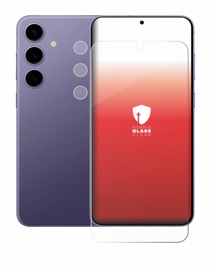 Abbildung des Geräts Samsung Galaxy S24 Plus (Display+Kamera) mit einer Vielzahl des Displayschutzes.