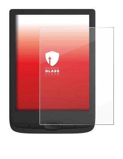 Abbildung des Geräts PocketBook Basic Lux 4 mit einer Vielzahl des Displayschutzes.
