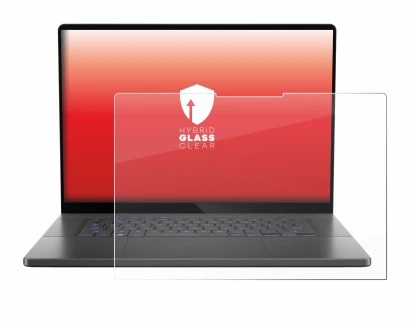 Abbildung des Geräts ASUS ROG Zephyrus G16 2024 mit einer Vielzahl des Displayschutzes.
