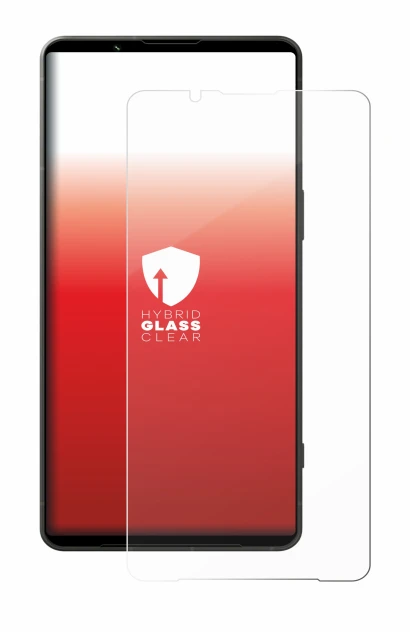 Abbildung des Geräts Sony Xperia 1 VI mit einer Vielzahl des Displayschutzes.