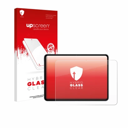 Vorderseite einer Produktverpackung mit dem Markenlogo upscreen. Daneben ist das Gerät OnePlus Pad 2 mit dem zugehörigen Displ