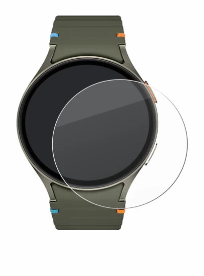 Abbildung des Geräts Samsung Galaxy Watch 7 (44 mm) mit einer Vielzahl des Displayschutzes.