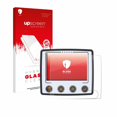 Vorderseite einer Produktverpackung mit dem Markenlogo upscreen. Daneben ist das Gerät Skytraxx 5 Mini mit dem zugehörigen Dis