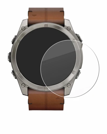 Abbildung des Geräts Garmin Fenix 8 AMOLED (51 mm) mit einer Vielzahl des Displayschutzes.