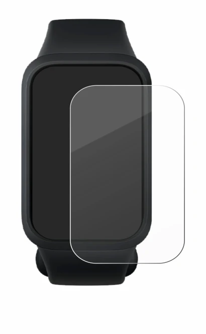 Abbildung des Geräts Xiaomi Smart Band 9 Active mit einer Vielzahl des Displayschutzes.