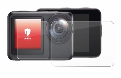 Abbildung des Geräts Akaso Brave 7 LE mit einer Vielzahl des Displayschutzes.