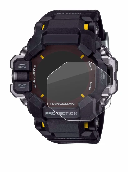Abbildung des Geräts Casio G-Shock GPR-H 1000 mit einer Vielzahl des Displayschutzes.