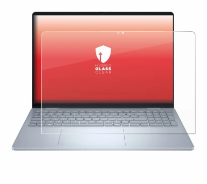 Abbildung des Geräts Dell 16 Plus-2-in-1 mit einer Vielzahl des Displayschutzes.