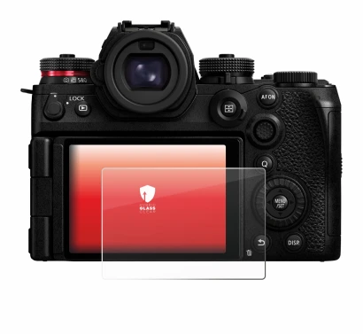 Abbildung des Geräts Panasonic Lumix S1R II mit einer Vielzahl des Displayschutzes.