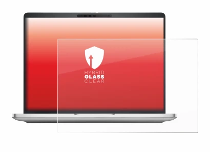 Abbildung des Geräts Dell Pro 13 Plus Laptop mit einer Vielzahl des Displayschutzes.