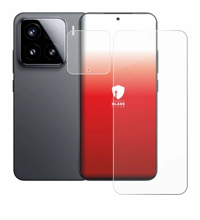 Abbildung des Geräts Xiaomi 15 (Display+Kamera) mit einer Vielzahl des Displayschutzes.