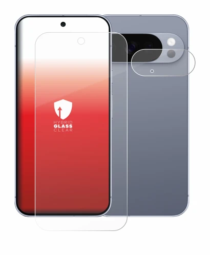 Abbildung des Geräts Google Pixel 10 Pro (Display+Kamera) mit einer Vielzahl des Displayschutzes.