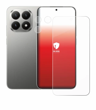 Abbildung des Geräts Xiaomi 15T (Display+Kamera) mit einer Vielzahl des Displayschutzes.