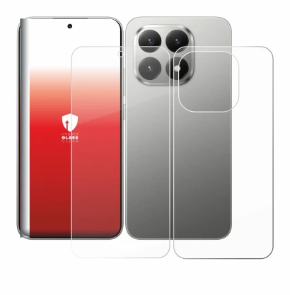 Abbildung des Geräts Xiaomi 15T (Display+Rückseite) mit einer Vielzahl des Displayschutzes.