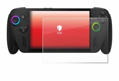 Abbildung des Geräts ASUS ROG Ally X 2025 mit einer Vielzahl des Displayschutzes.