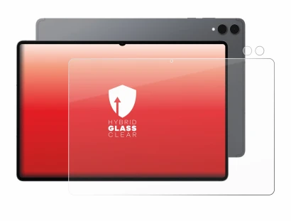 Abbildung des Geräts Samsung Galaxy Tab S11 Ultra (Display+Kamera) mit einer Vielzahl des Displayschutzes.